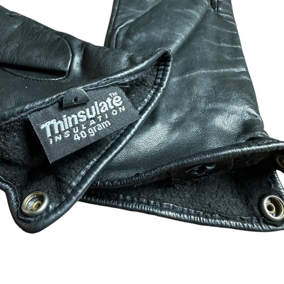 Beautiful Black Leather Lined Women's Gloves, Thinsulate, Small - Picture 5 of 6